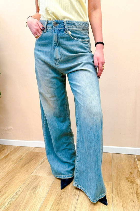 Jeans palazzo in tencel - SABBIA