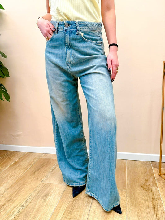 Jeans palazzo in tencel - SABBIA