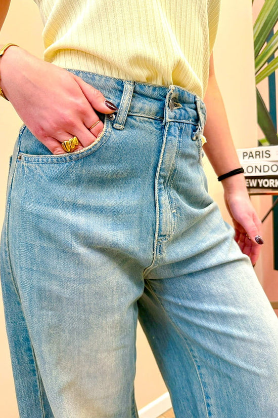 Jeans palazzo in tencel - SABBIA