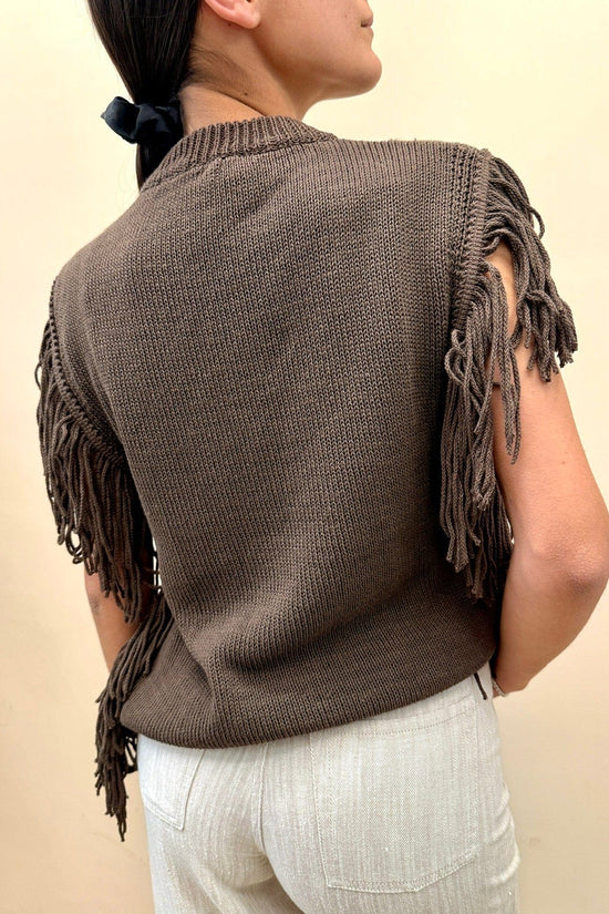 Gilet con frange - MORO