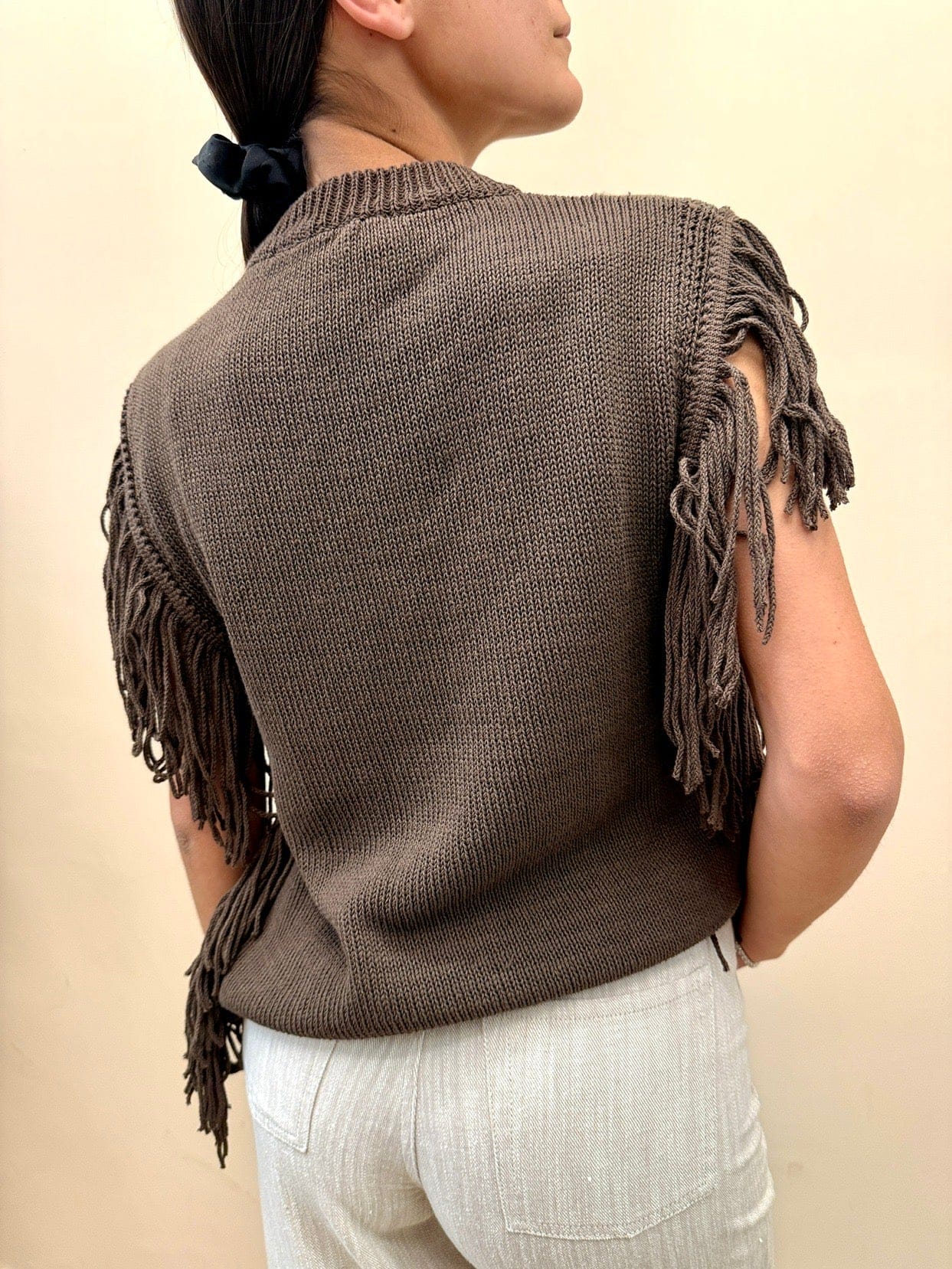 Gilet con frange - MORO