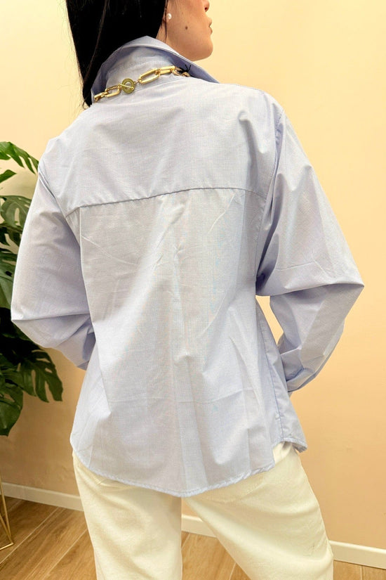 Camicia con nodo - CELESTE