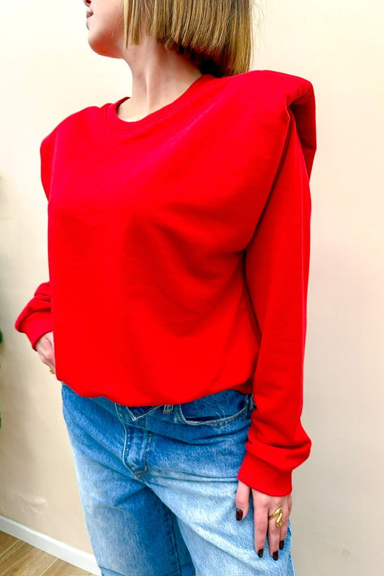 Felpa con spalline - ROSSO