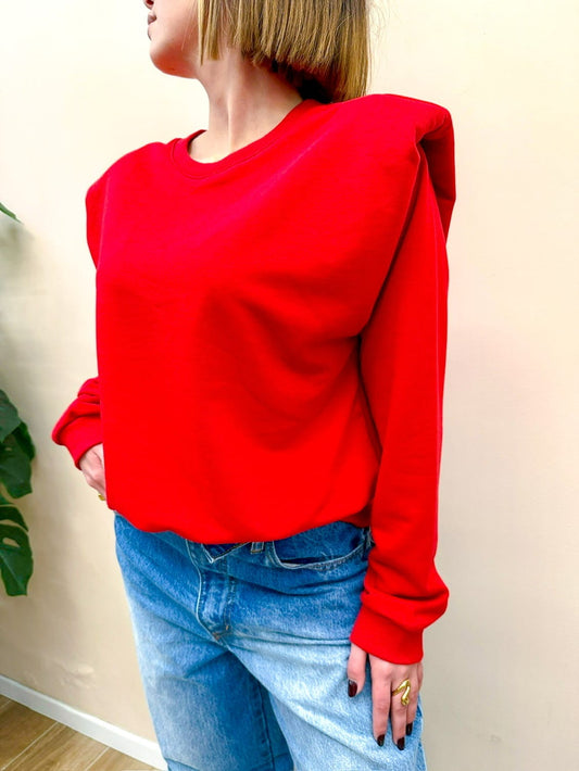 Felpa con spalline - ROSSO