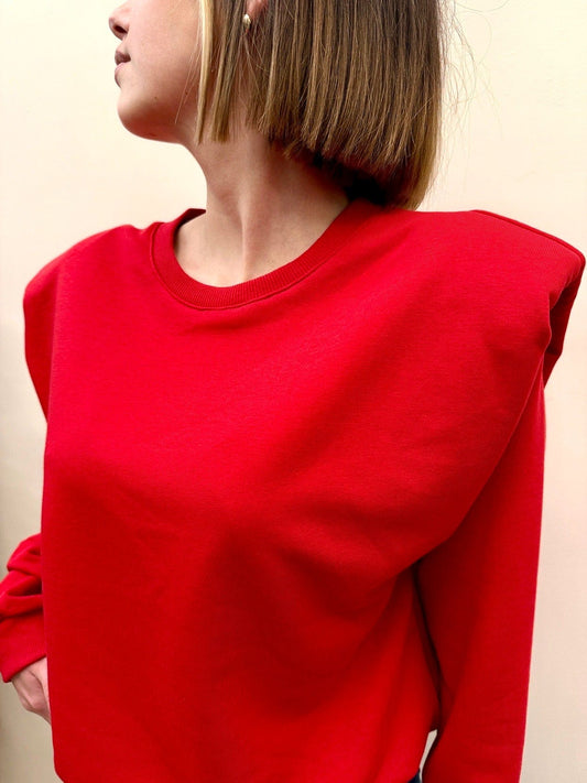 Felpa con spalline - ROSSO