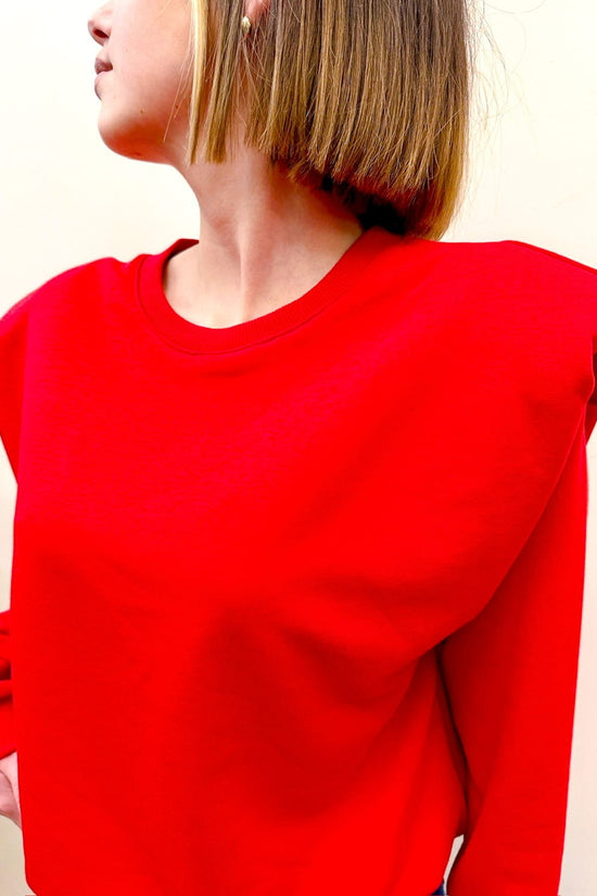 Felpa con spalline - ROSSO