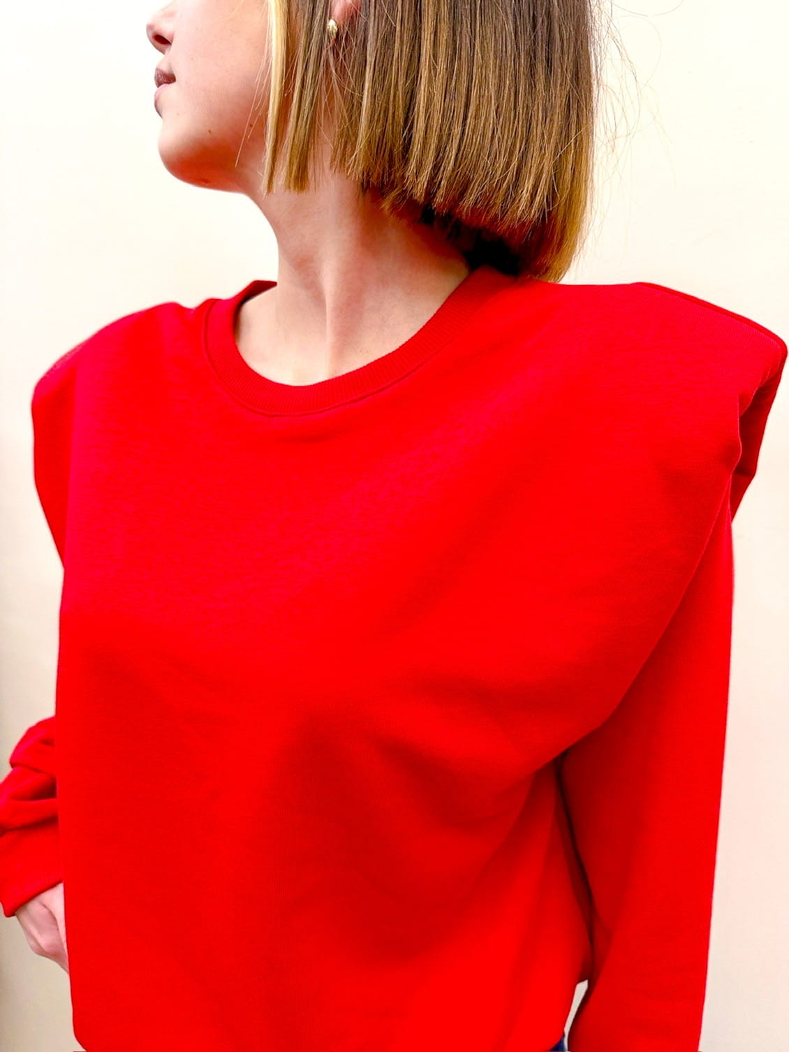Felpa con spalline - ROSSO