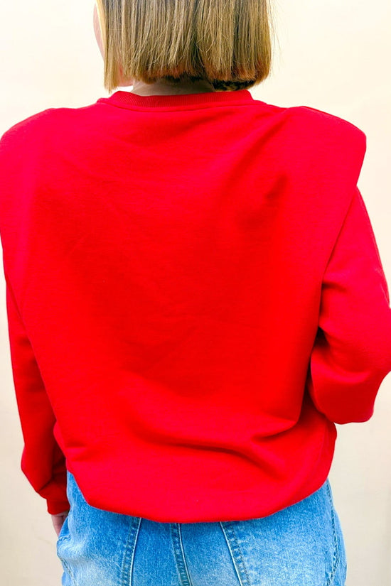 Felpa con spalline - ROSSO