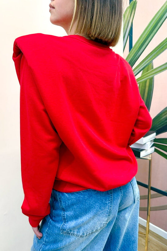 Felpa con spalline - ROSSO