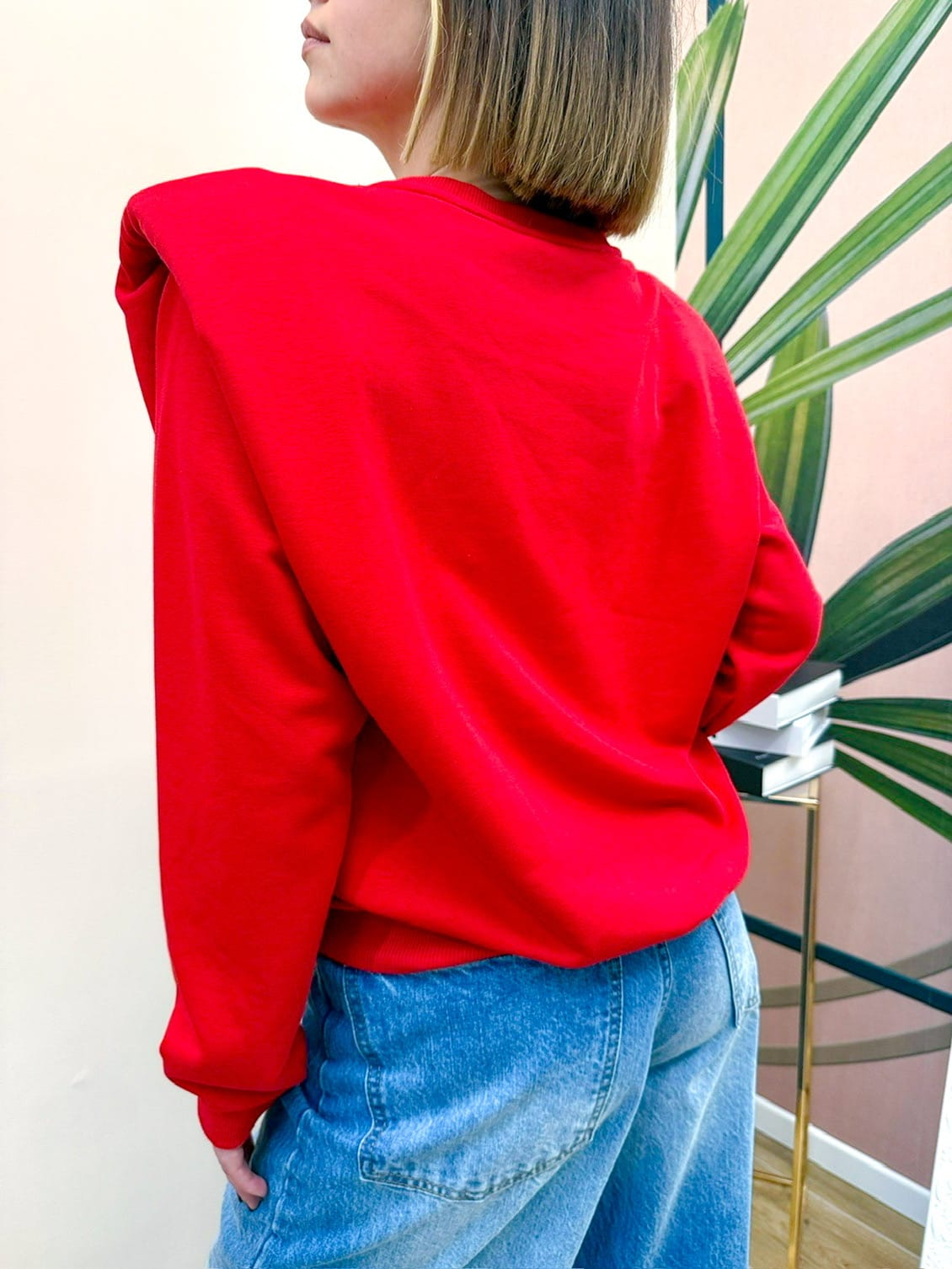 Felpa con spalline - ROSSO
