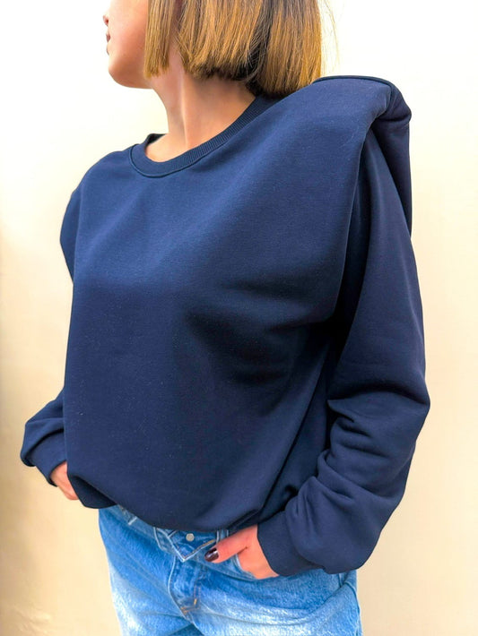 Felpa con spalline - BLU