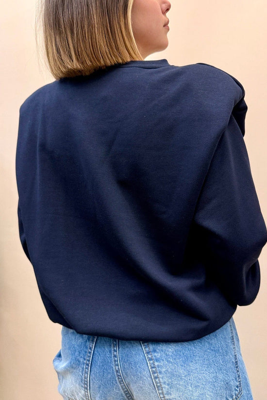 Felpa con spalline - BLU