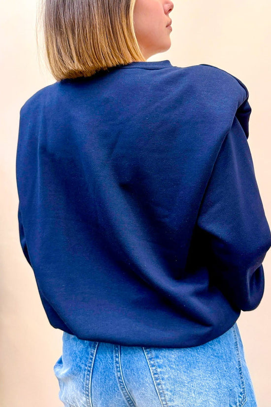 Felpa con spalline - BLU