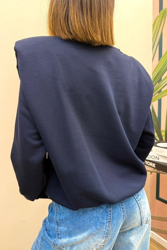 Felpa con spalline - BLU