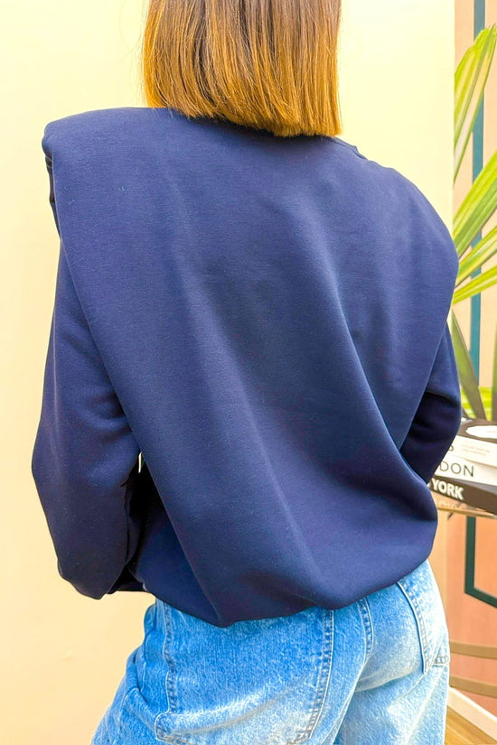 Felpa con spalline - BLU