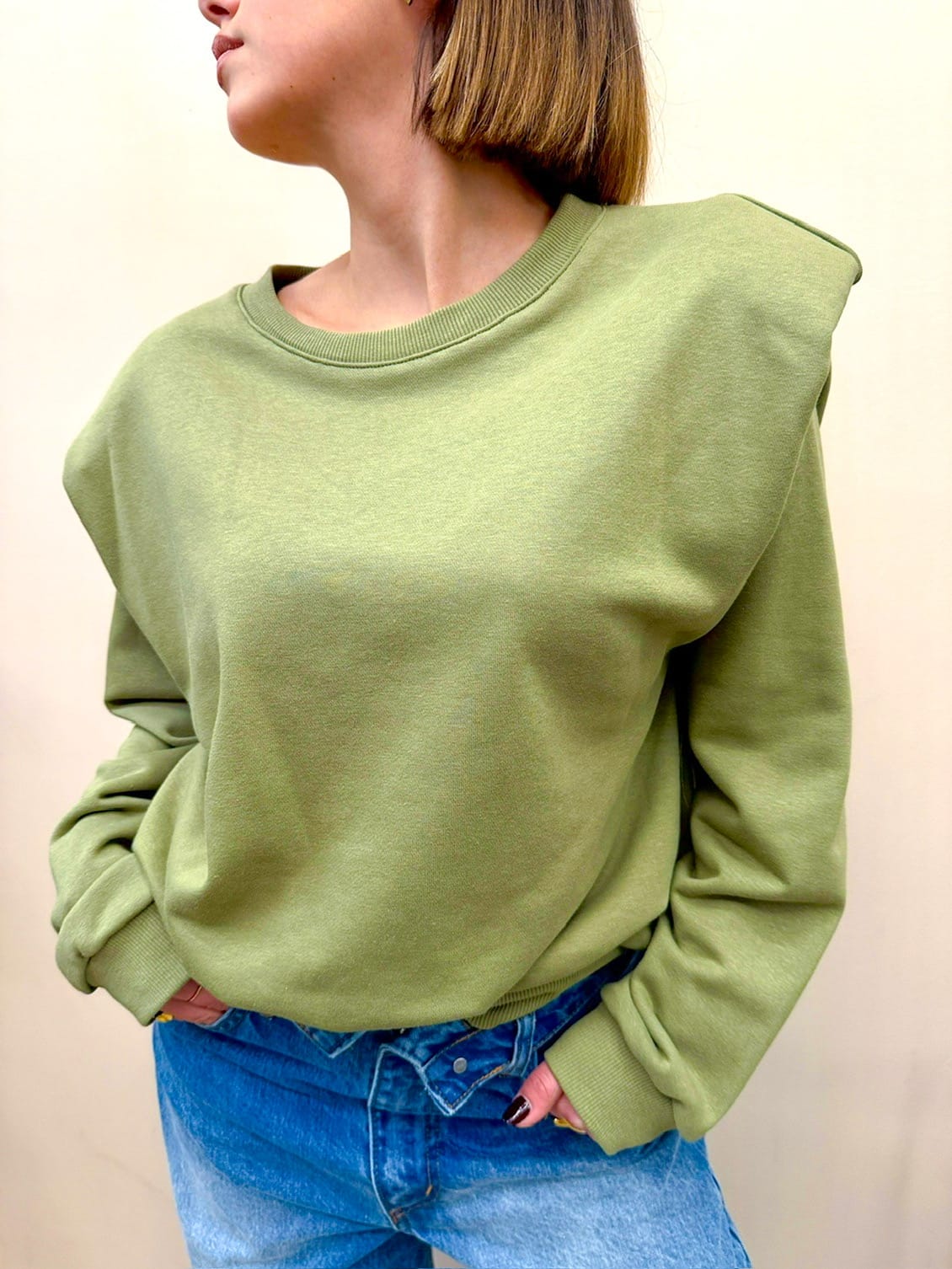 Felpa con spalline - MILITARE