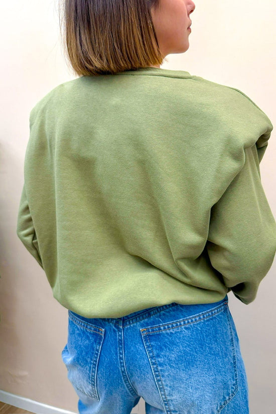 Felpa con spalline - MILITARE