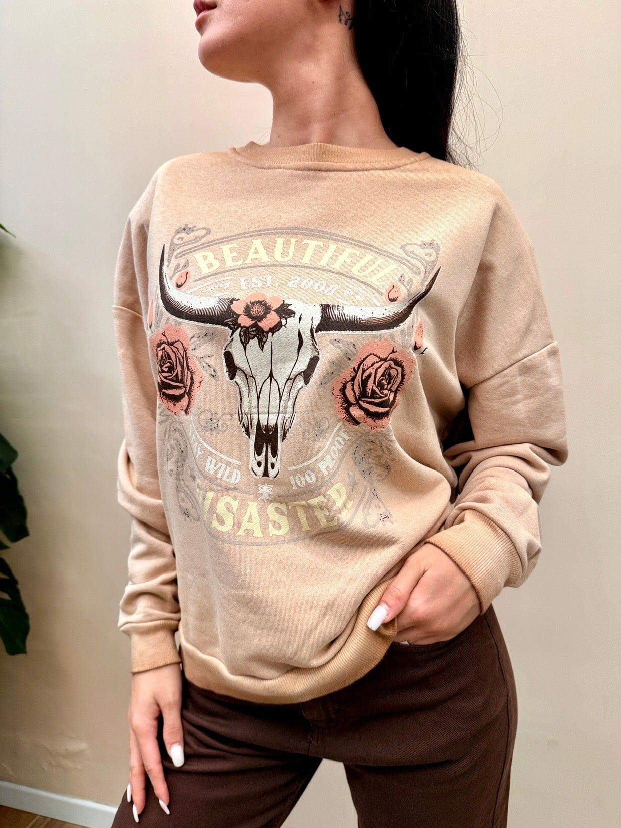 Felpa con stampa - ROSA