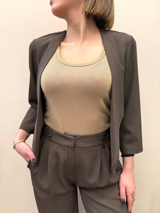 Giacca crop fluida - MORO