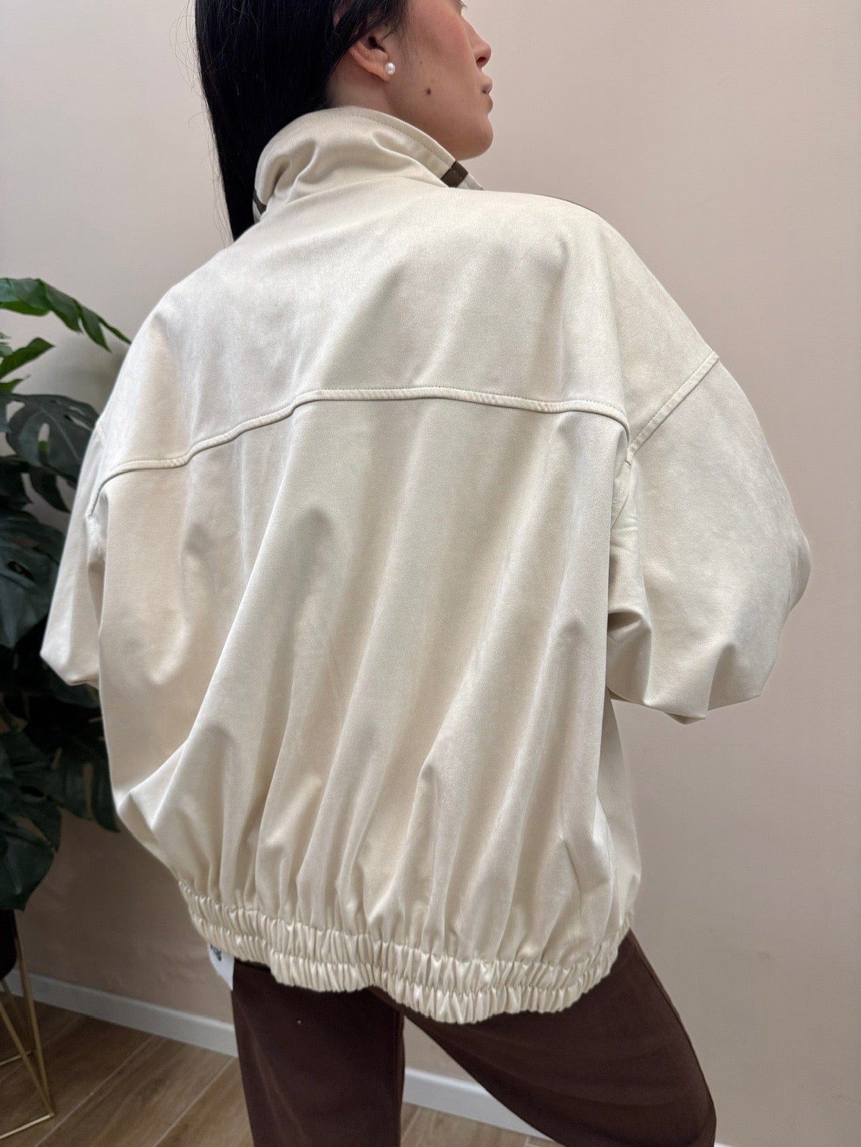 Giacca orientale in ecodainetto - BURRO