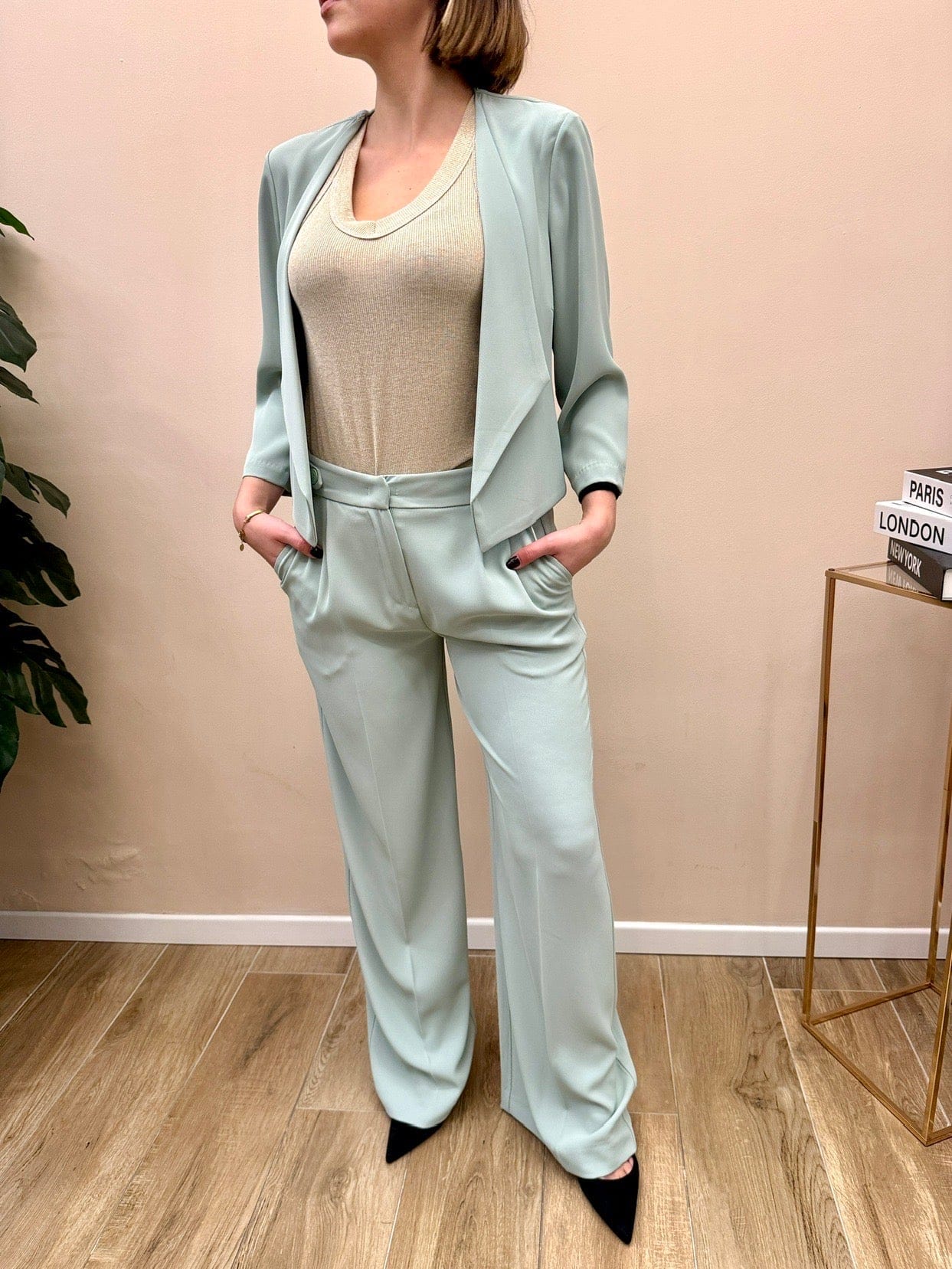 Pantalone palazzo fluido - ACQUA