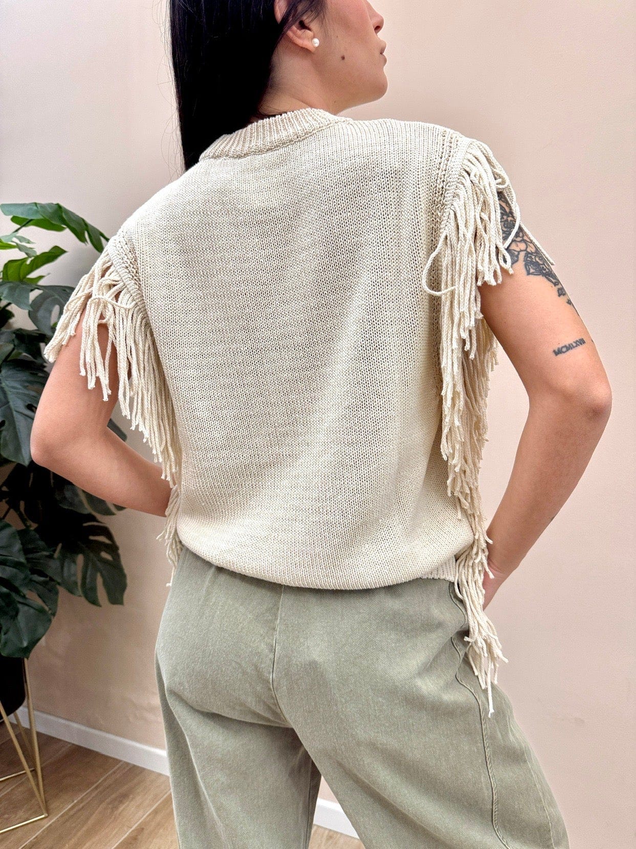 Gilet con frange - BURRO