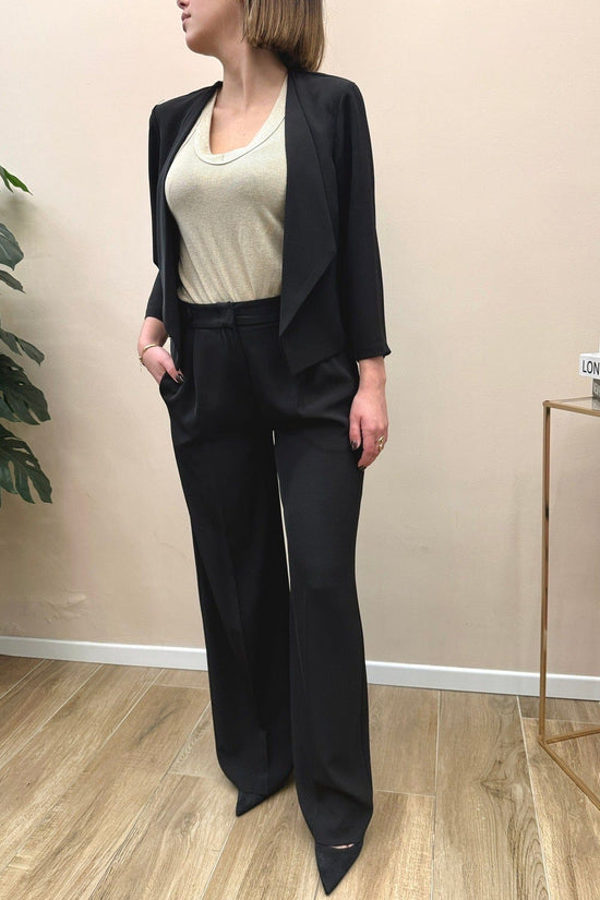 Pantalone palazzo fluido - NERO