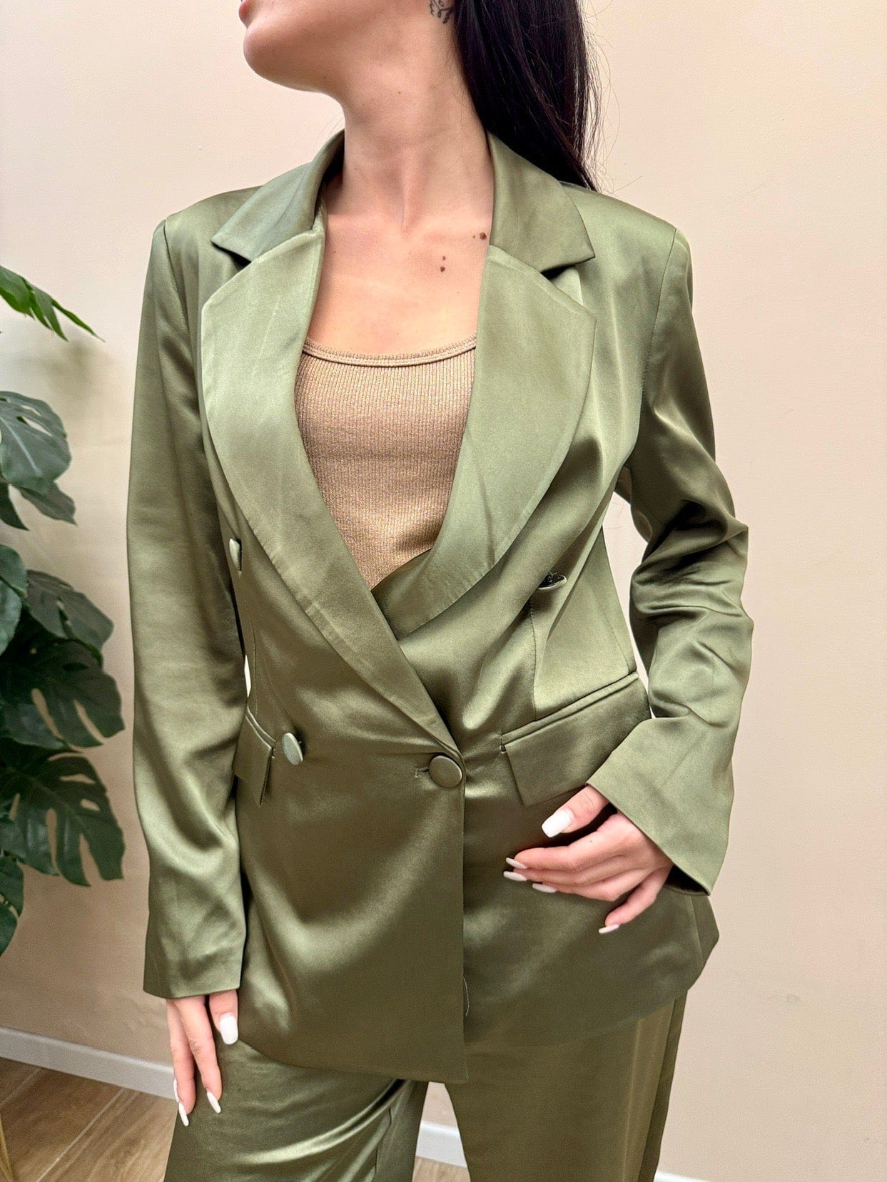 Giacca in raso - MILITARE