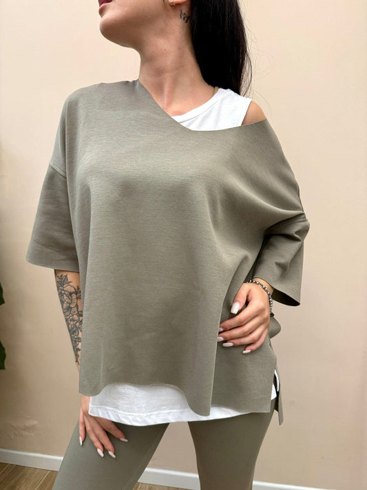 Maglia con t-shirt - VERDE