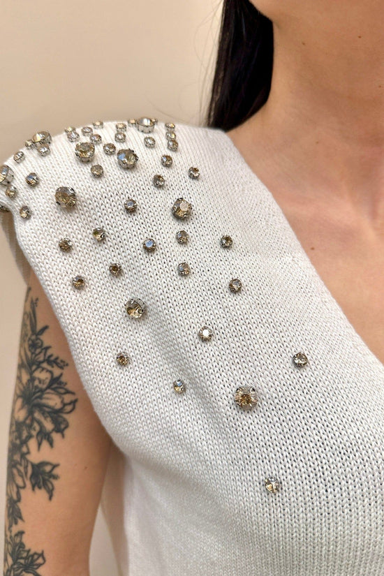 Gilet con strass - PANNA