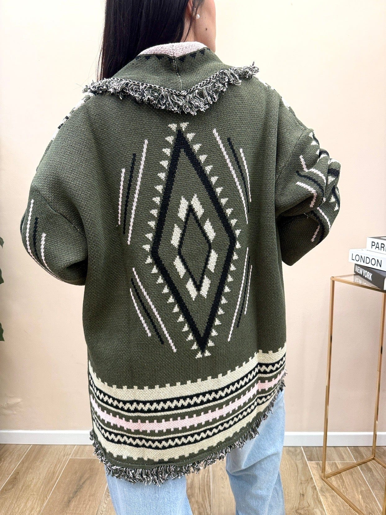Maxi Cardigan etnico - VERDE