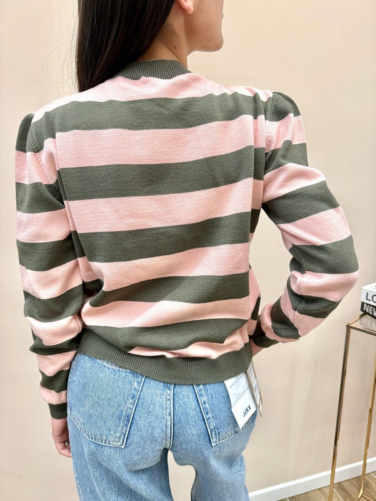 Maglia righe girocollo - MIL -ROSA