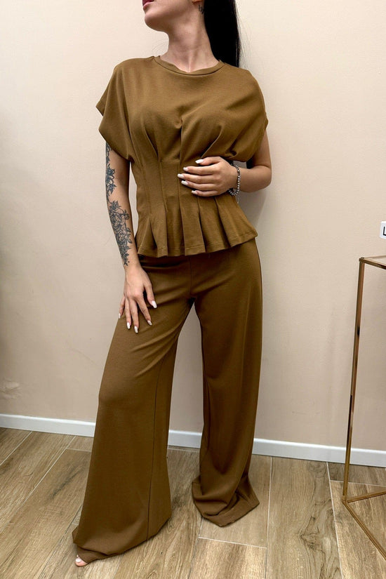 Maglia manica aletta - TABACCO