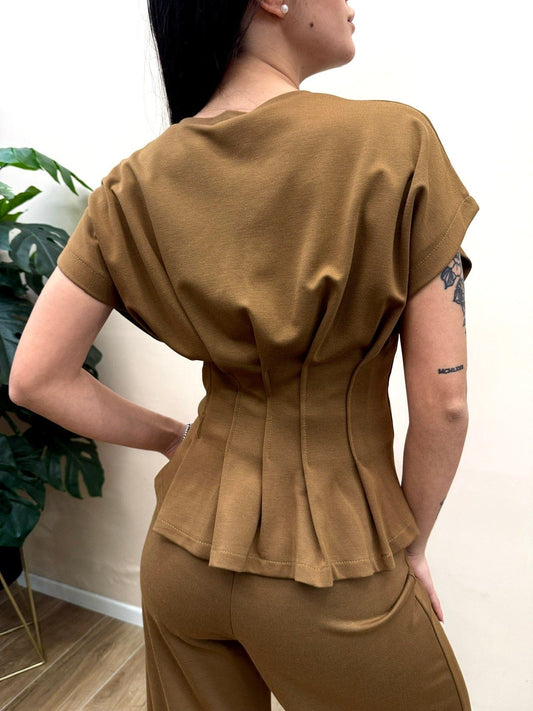 Maglia manica aletta - TABACCO