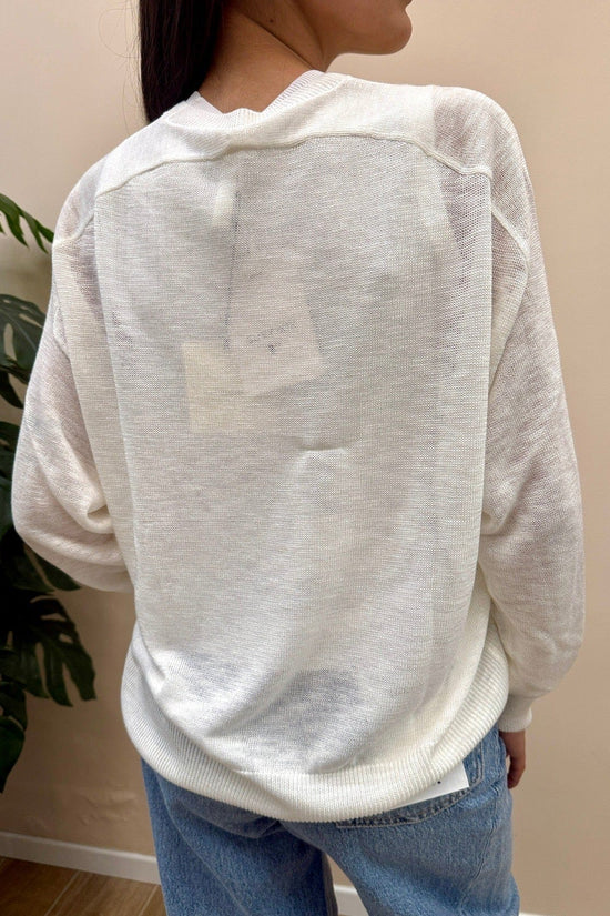 Maglia in filo di viscosa - PANNA
