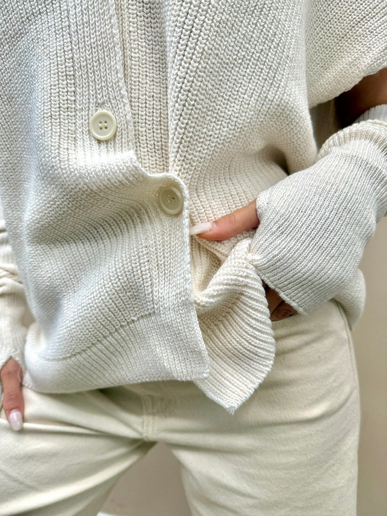 Gilet con bottoni - PANNA