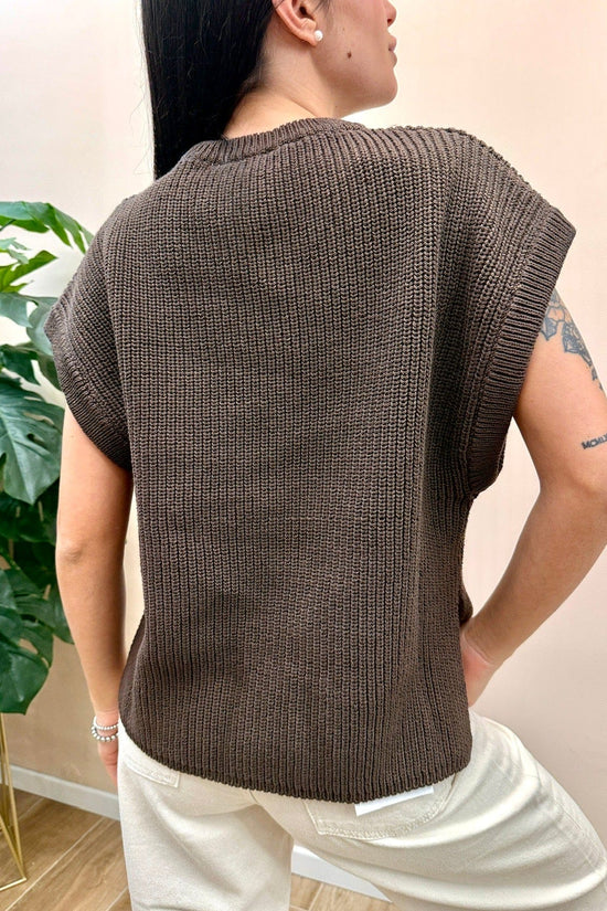 Gilet girocollo - MORO
