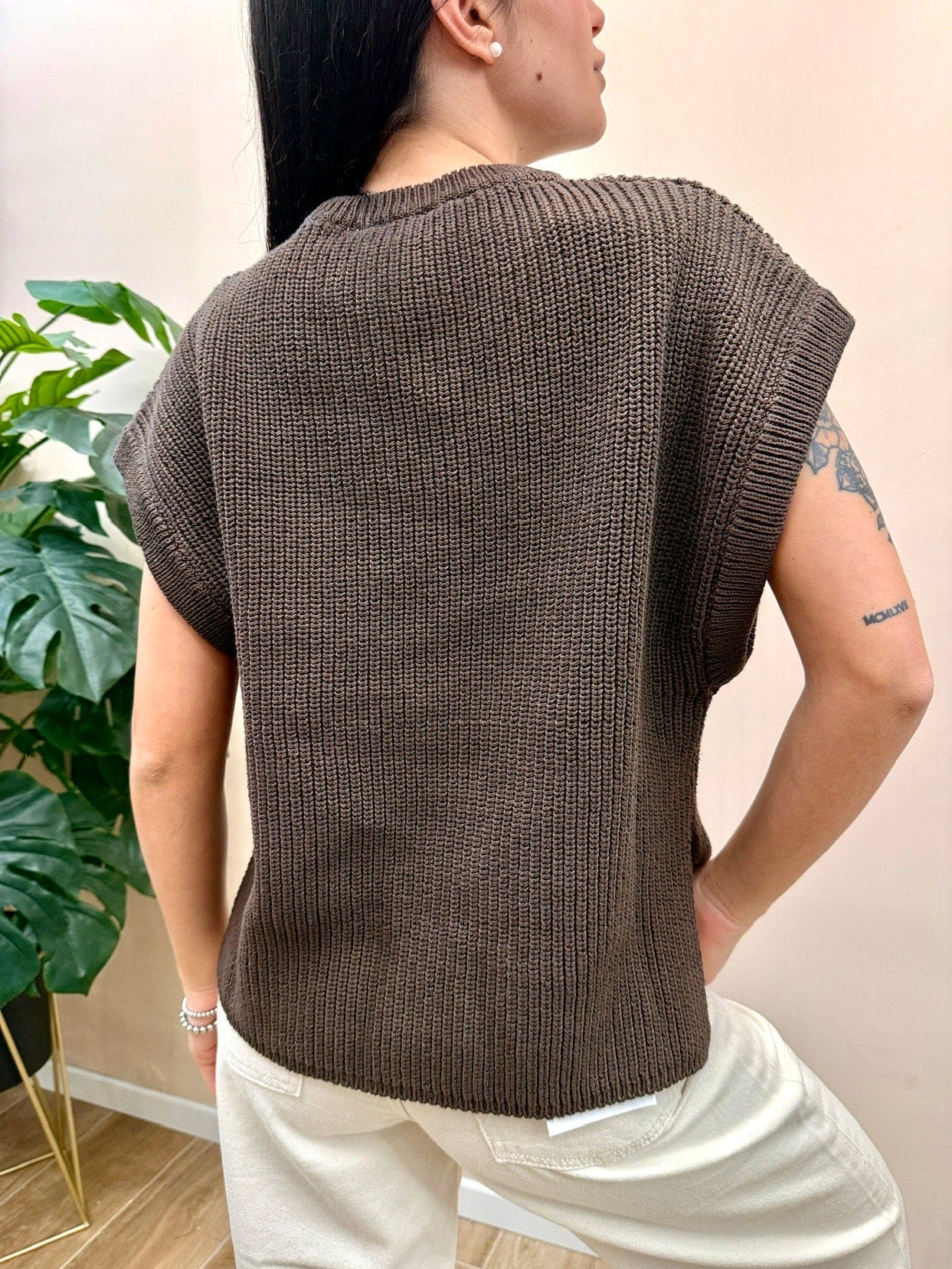 Gilet girocollo - MORO