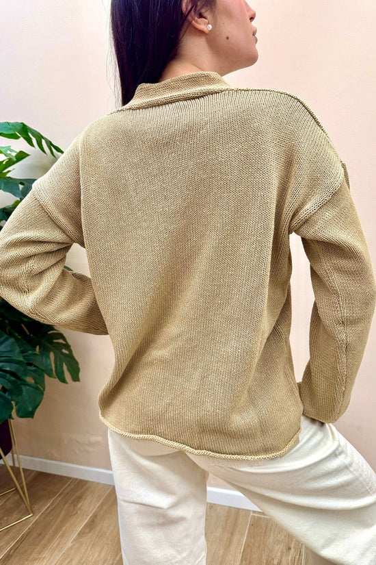 Maglia in cotone scollo a V - CORDA