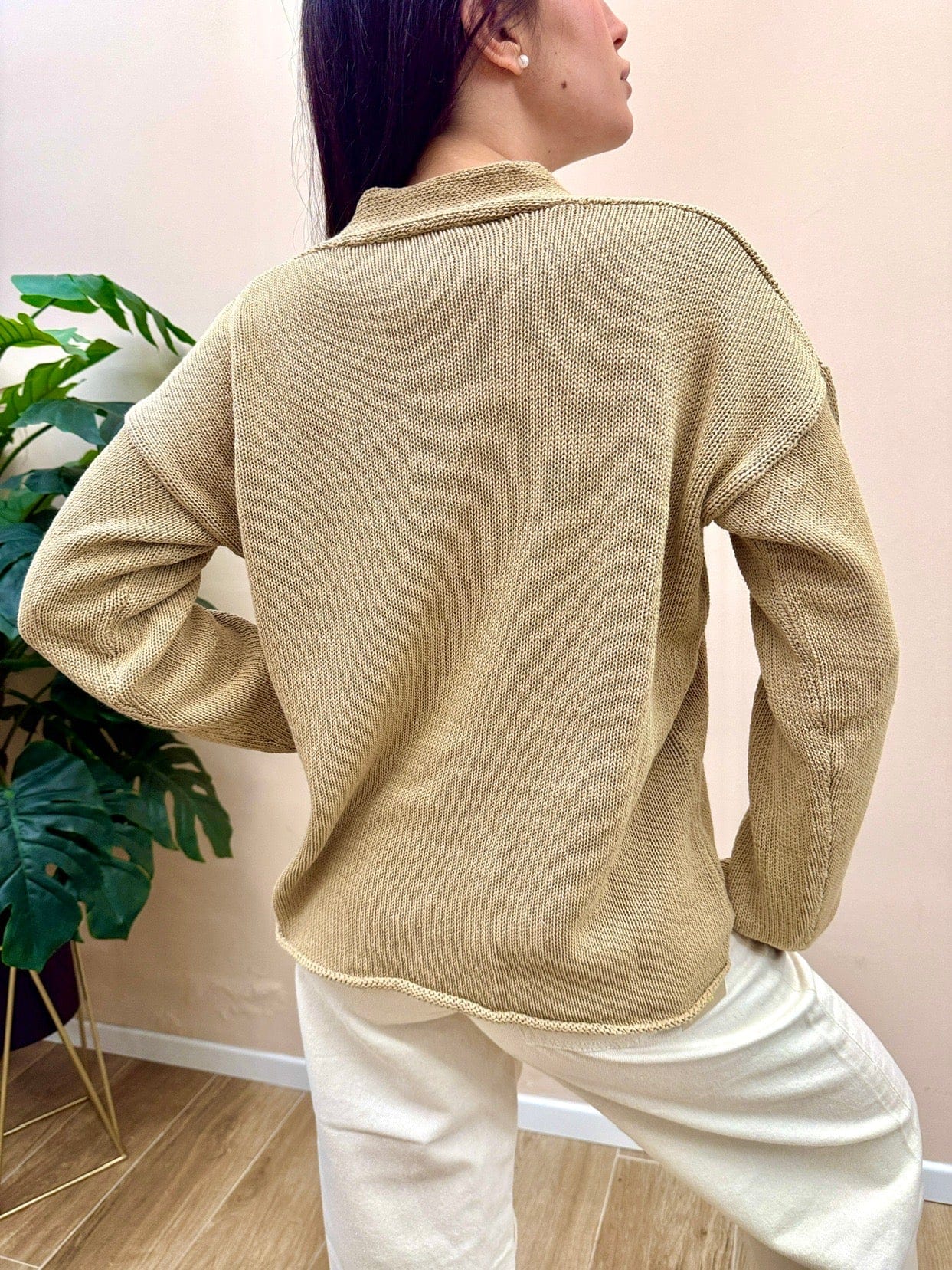 Maglia in cotone scollo a V - CORDA