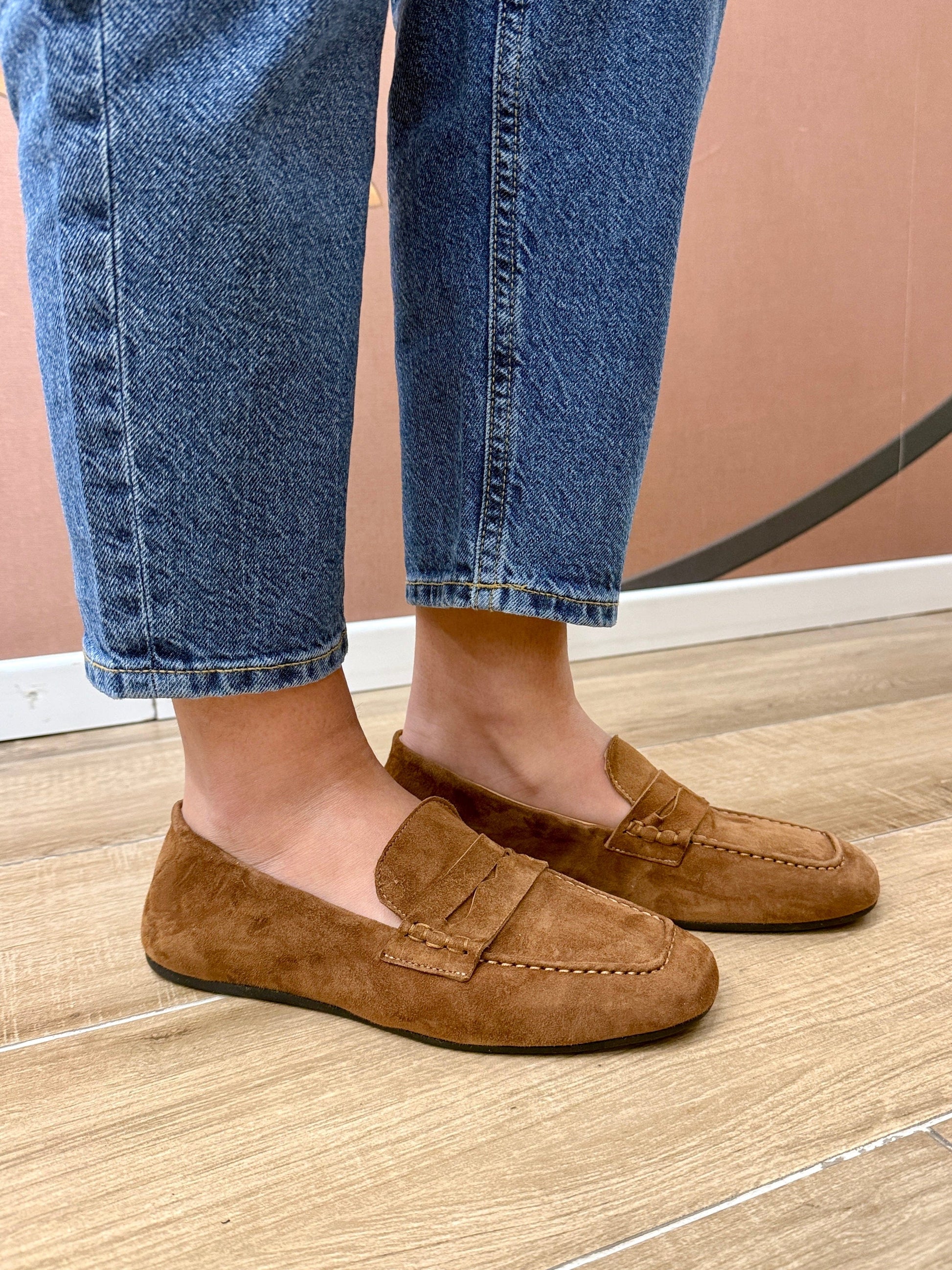 Mocassino in camoscio - CUOIO