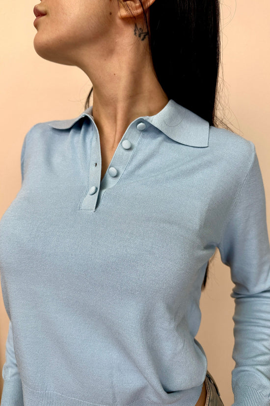 Polo in viscosa - CELESTE