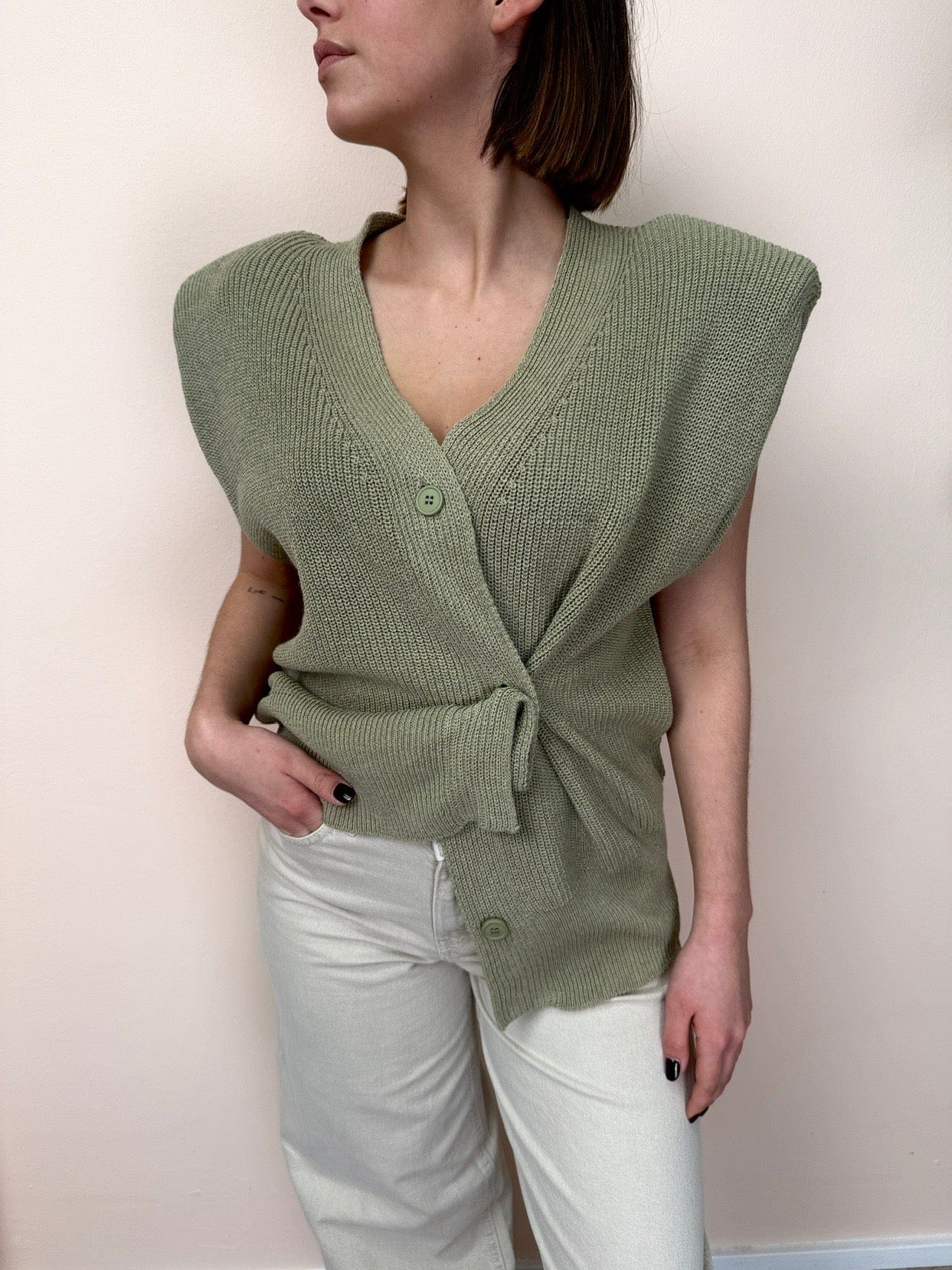 Gilet bottone lato - KAKHI