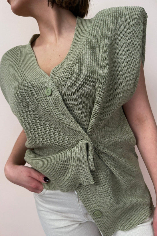 Gilet bottone lato - KAKHI
