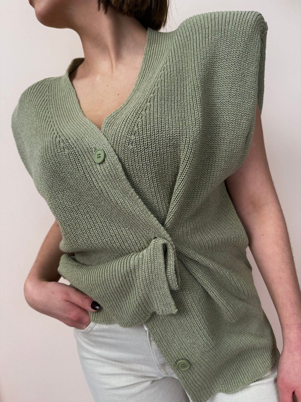Gilet bottone lato - KAKHI