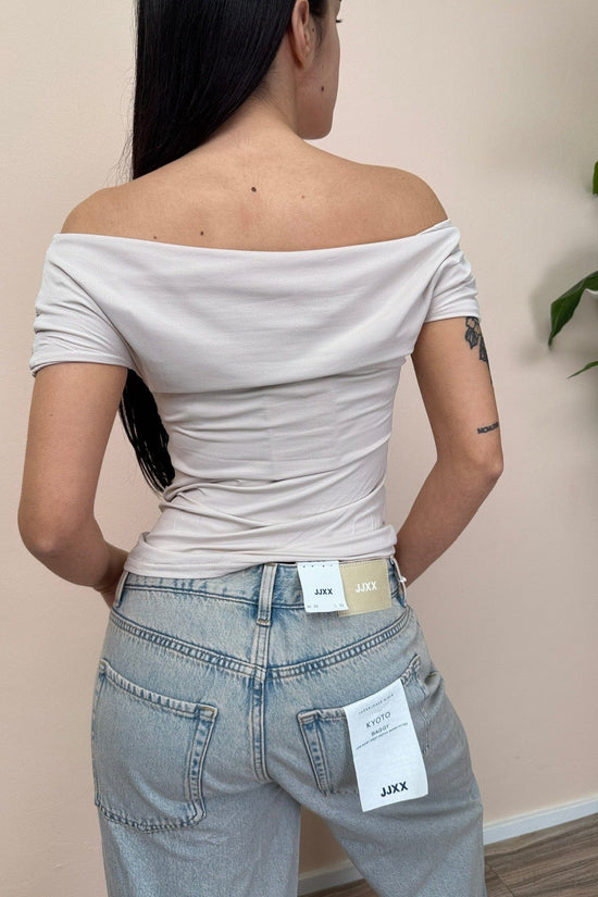 Maglia collo asimmetrico - NUDE