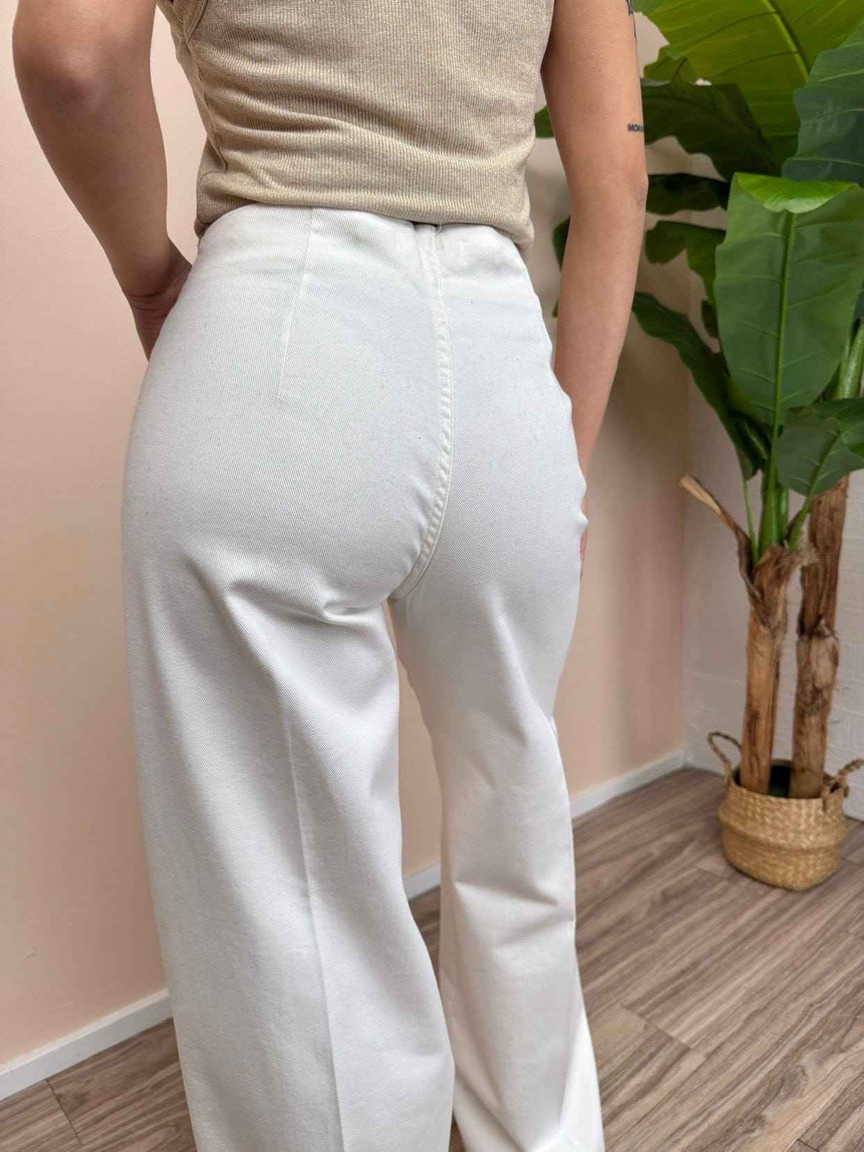 Jeans con taschine palazzo - BURRO