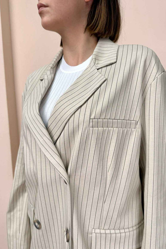 Giacca punto milano rigato - SABBIA