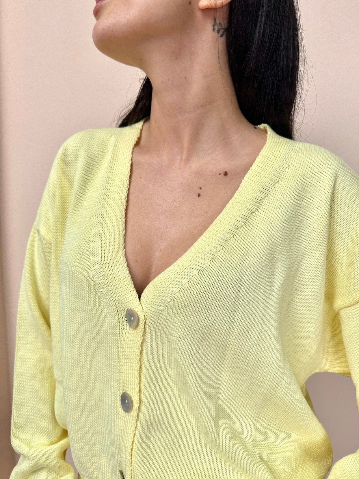 Cardigan in cotone - GIALLO