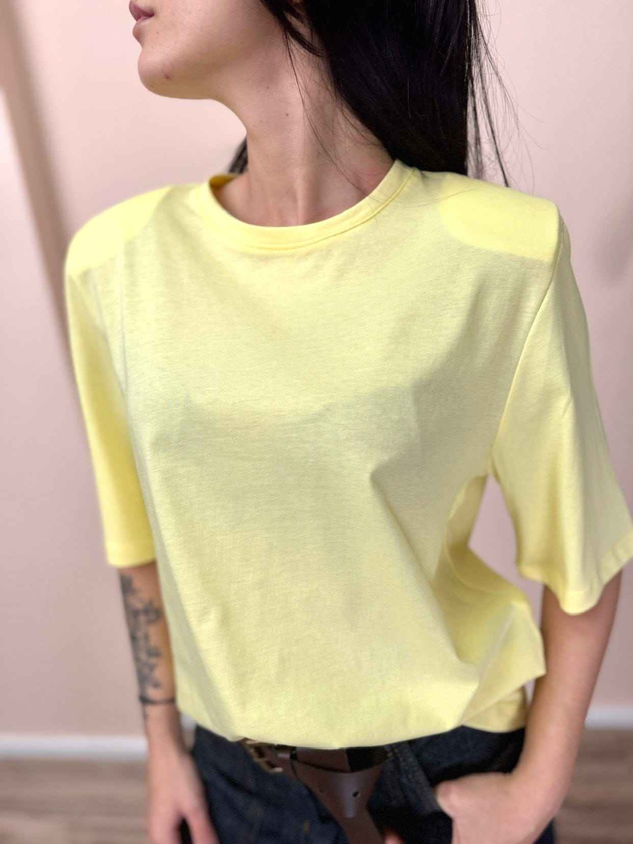 T-Shirt c/spalline - GIALLO